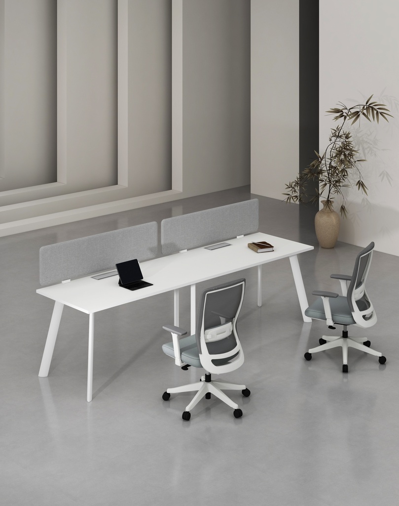 Agile 2 Series - Single side workstation (Cluster of 2) (MF001 Moonlight White, white, 2800*750*750)