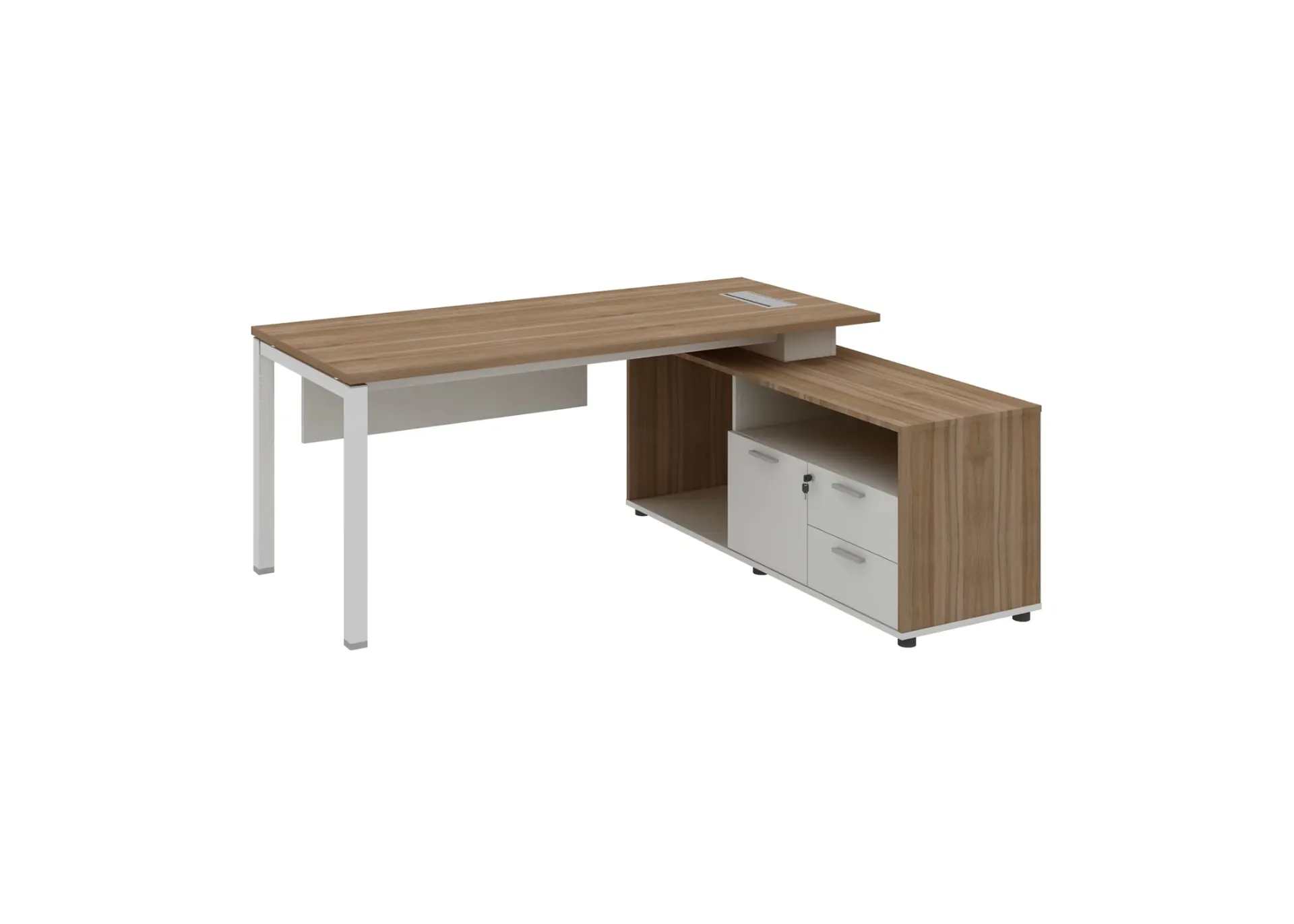 Base L-shaped Manager Table with Storage
