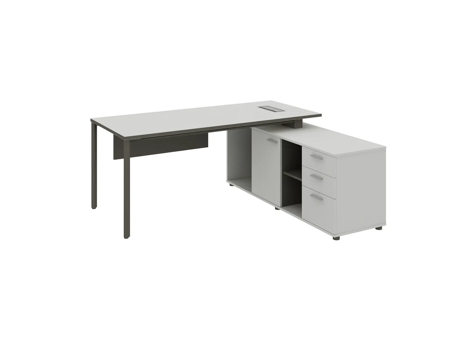 Agile L-shaped Manager Table with Storage
