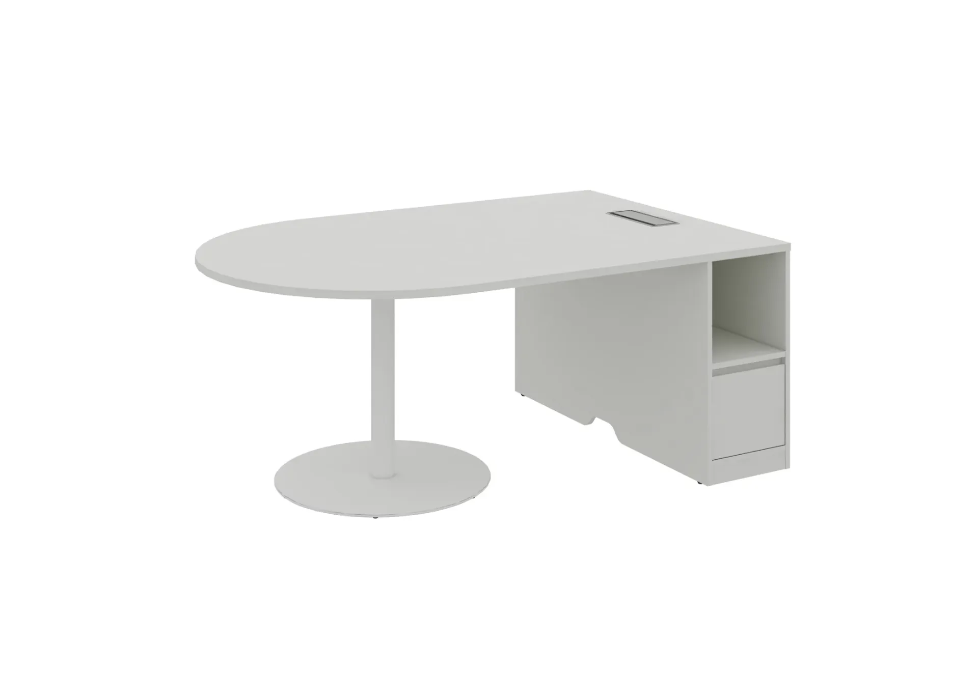 Feta half round meeting table (MF001 Moonlight White, 1800*1200*750)