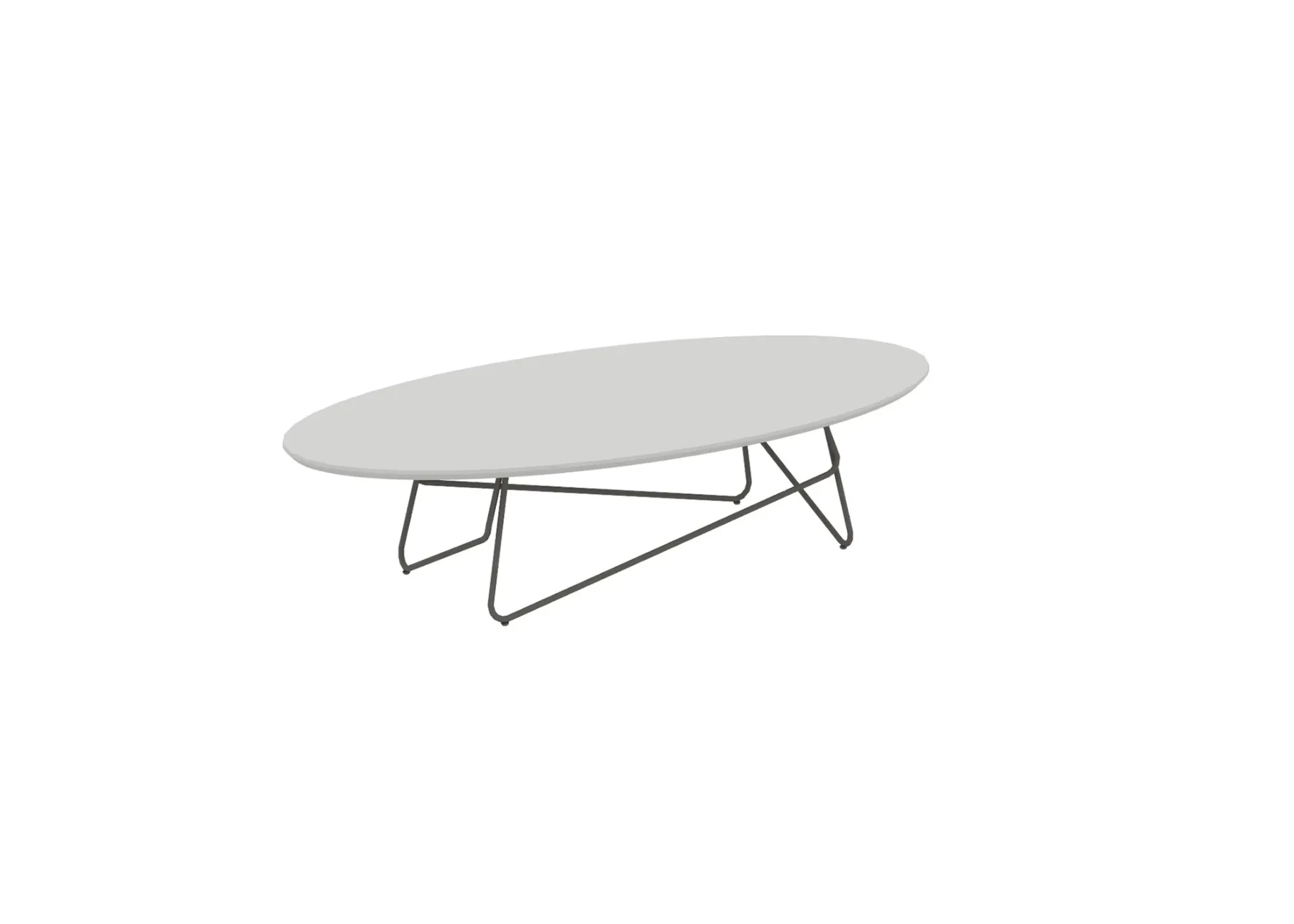 Beam Oval Coffee table A (MF001 Moonlight White, 1200*600*280)