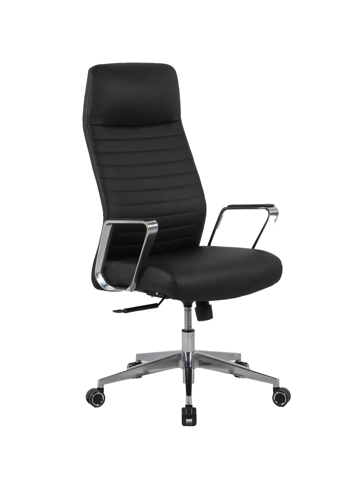 [CL18-PH-B] ETHAN PU Leather  High Back Executive Chair (Black-Smooth leather)