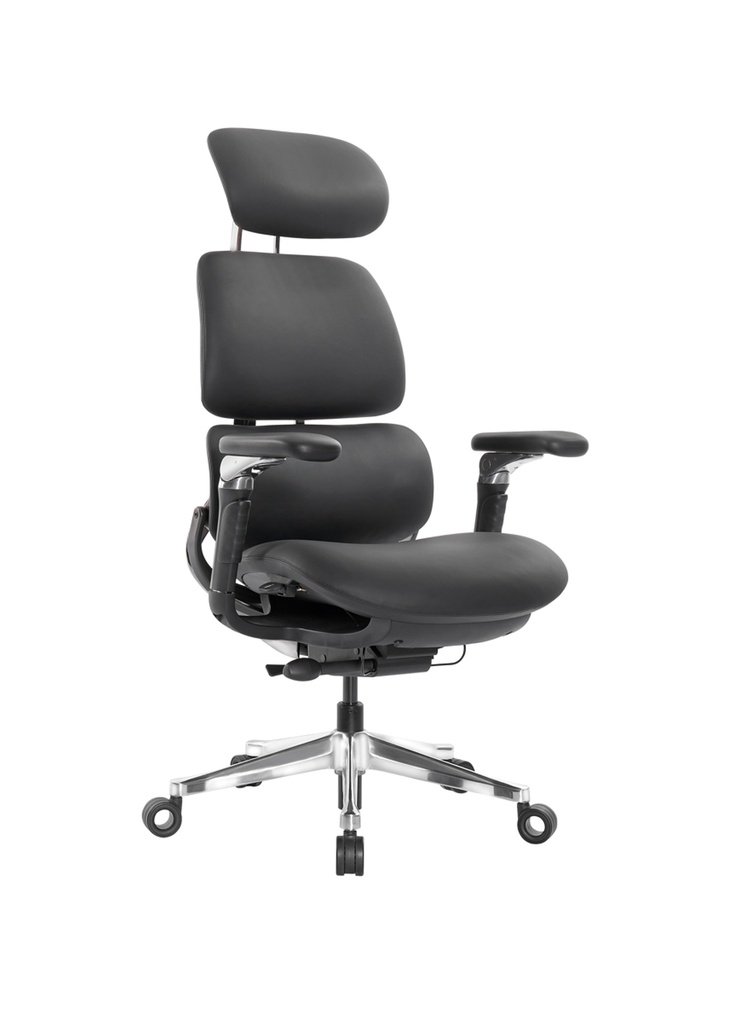 [CL41-GH] AETER Leather High Back Executive Chair (Black-Smooth leather)