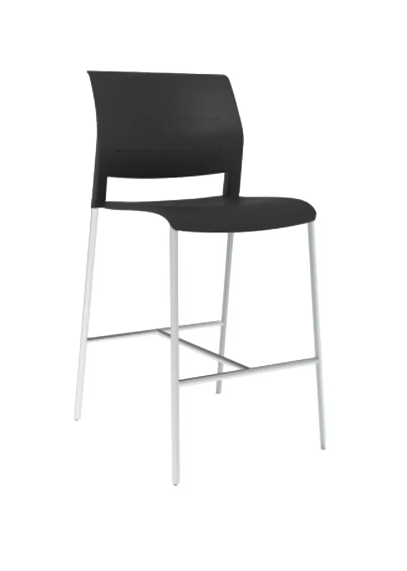 [CP01-BB] VIVO High Stool (Black-Smooth leather)