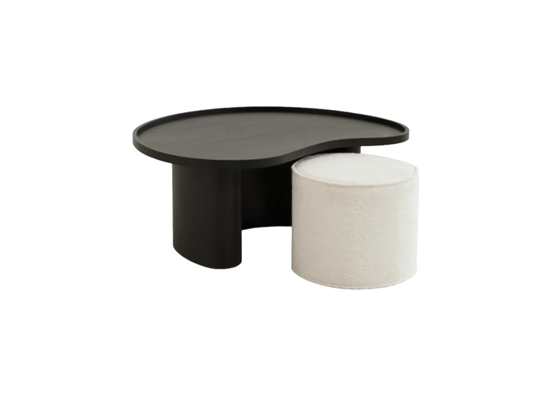 [CT-0272B+LC-0057A] Grid Coffee table with ottoman