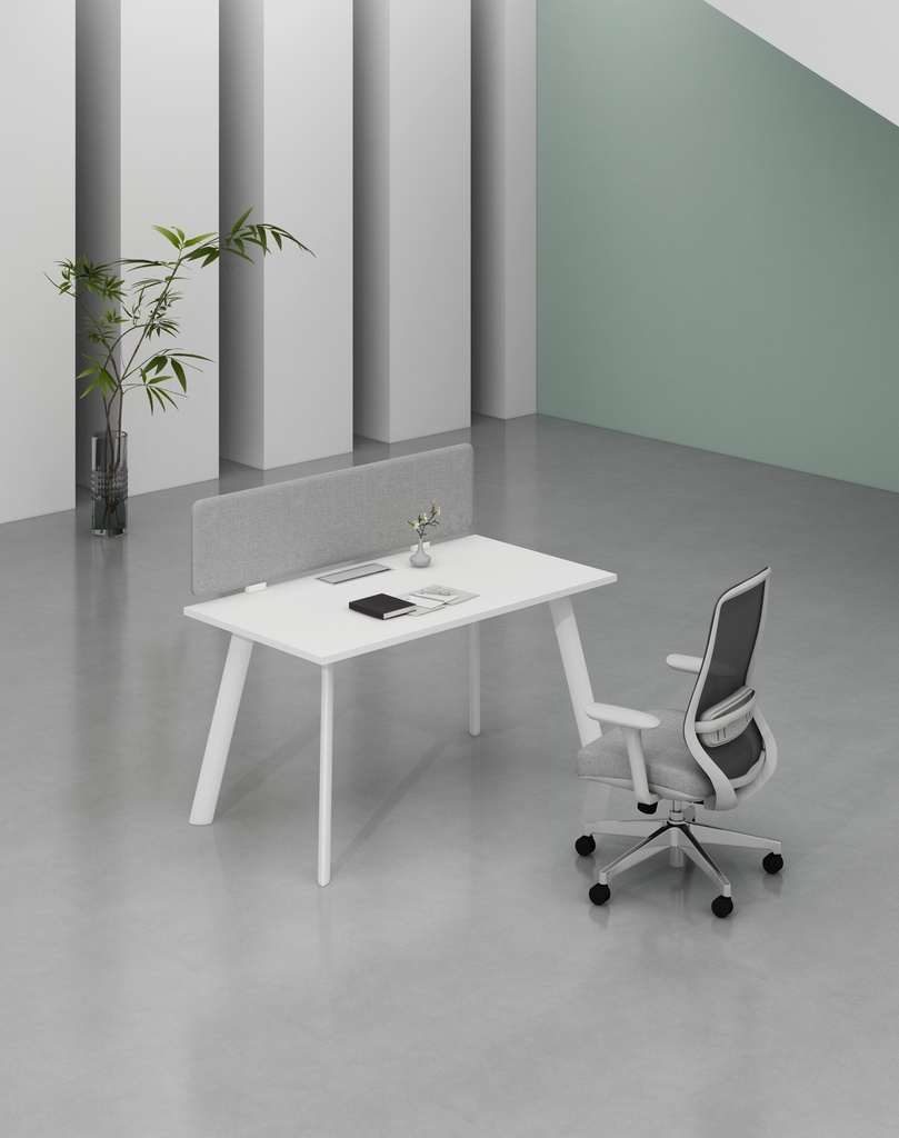 Agile 2 Series- Single side one person workstation (MF001 Moonlight White, 1600*750*750, white)