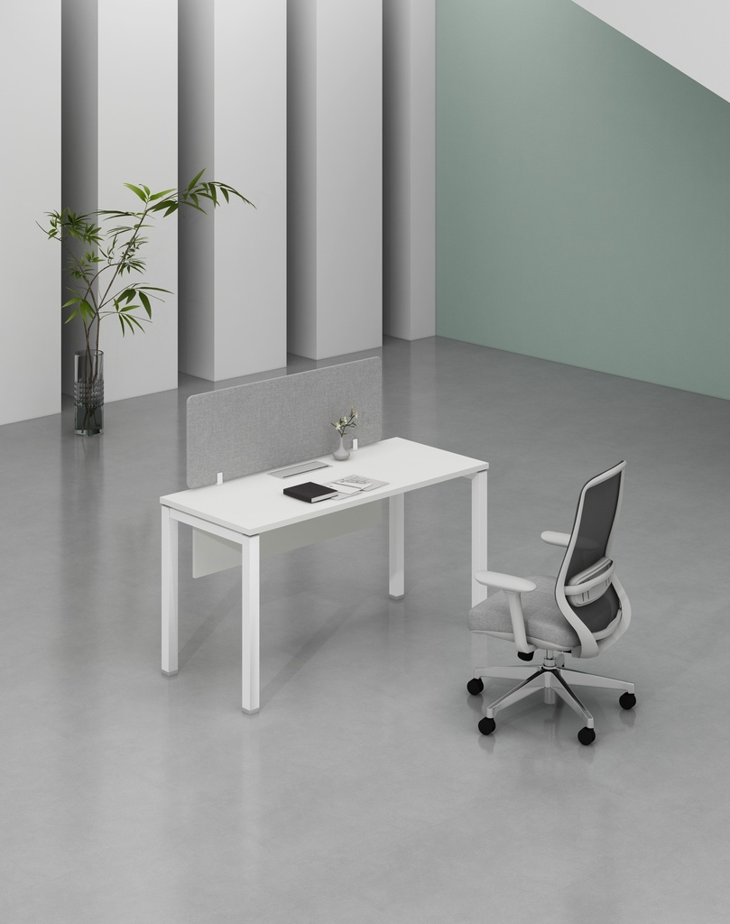 Base Series- Single side one person workstation (Straight leg) (MF001 Moonlight White, 1400*600*750)