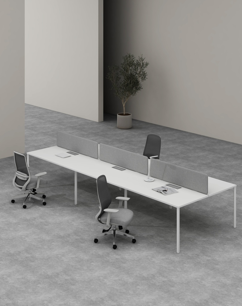 Agile Series - Double side workstation (Cluster of 6) (MF001 Moonlight White, 4200*1525*750, white)