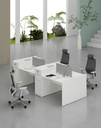 Feta Series - Double side workstation (Cluster of 4) with Pedestal having 2 drawers and 1 filing cabinet