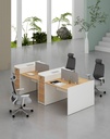 Feta Series - Double side workstation (Cluster of 4) with Pedestal having 2 drawers and 1 filing cabinet