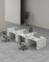 Feta Series - Double side workstation (Cluster of 6) with Pedestal having 2 drawers and 1 filing cabinet