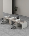 Feta Series - Double side workstation (Cluster of 6) with Pedestal having 2 drawers and 1 filing cabinet