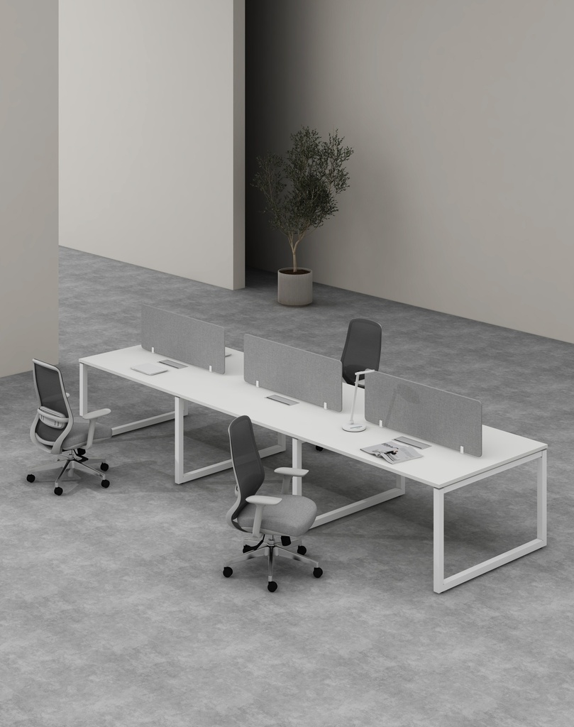 Base Series - Double Side WS (6pax)  (MF001 Moonlight White, 4200*1200*750)