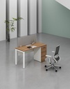 Base Series- Single side one person workstation (Straight leg) With 1-Drawer & 1-File Fixed Pedestal
